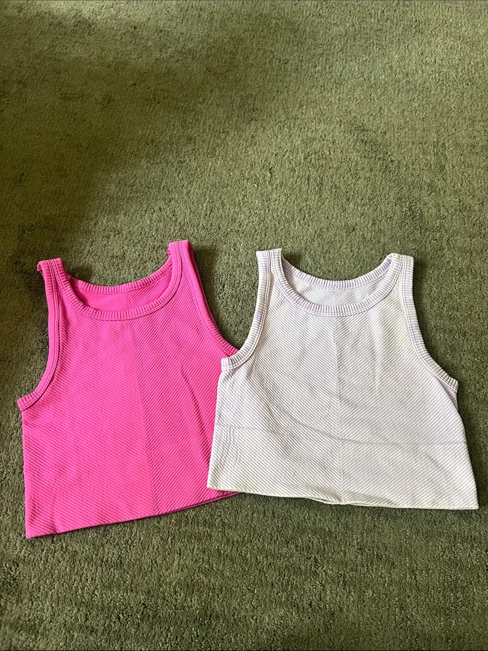 Nikibiki Ribbed Tank Tops in Hot Pink and Cream